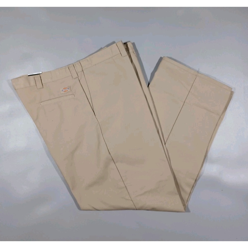 Dickies Pants Mens 40x32 Khaki Workwear Straight Leg Flat Front NWT